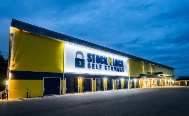 Exterior Night Shot of our Worcestor Self Storage facilty, Self Storage Facility at Night