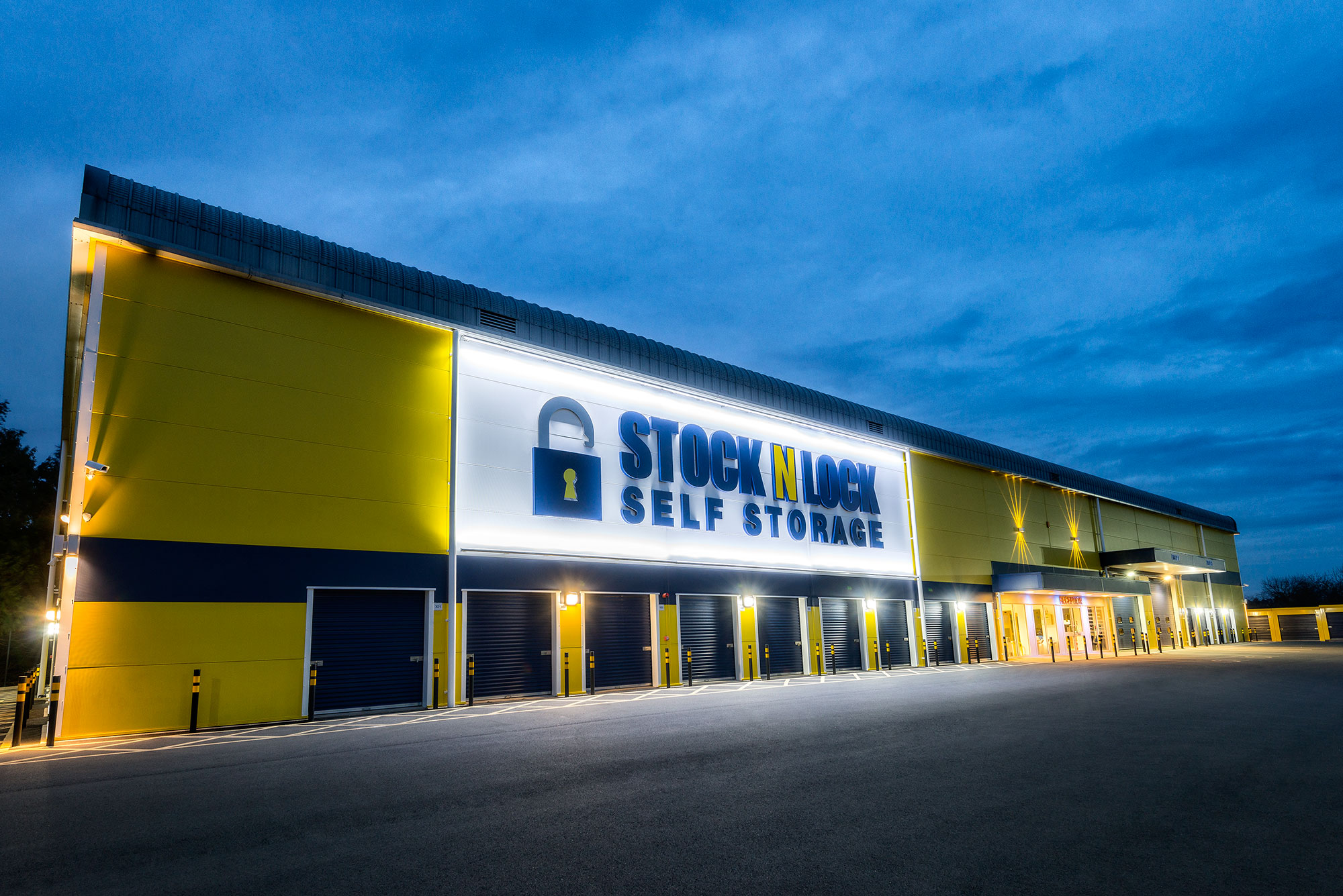 Exterior Night Shot of our Worcestor Self Storage facilty